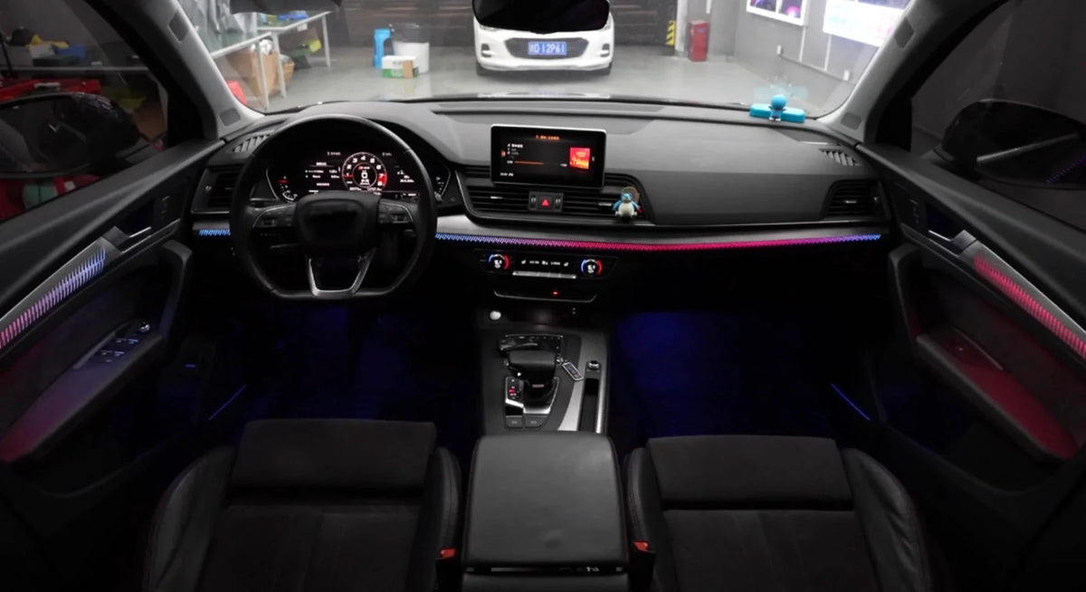 Audi Q5 / Q5L Interior 64-Color Symphony Rainbow LED Ambient Light Kit 2018 - 2025 - AudiGear.com - Interior Lighting