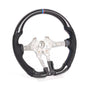 Vekto real carbon fiber steering wheel for BMW F-Series, M2, X1, X3, X6 with tri-color or red stripe accents, detailed close-up image.