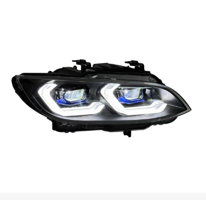 Dual color LED headlights assembly for BMW M3 E92 by Vekto, featuring modern design with bright LED lighting.