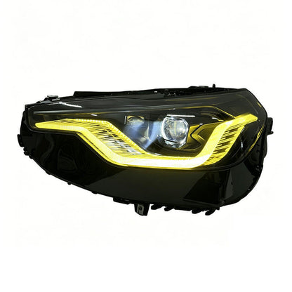 Vekto Smoke and Shadow Laser Dual-Color LED headlights for BMW M2 G42 2022+ showing sleek headlight design with dual-color LEDs