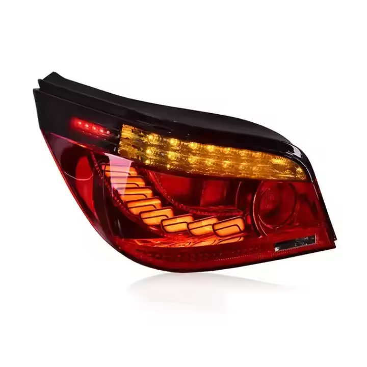 Vekto GTS LED taillights for BMW 5 Series E60 2003-2010, showing bright red and clear lens tail light assembly.