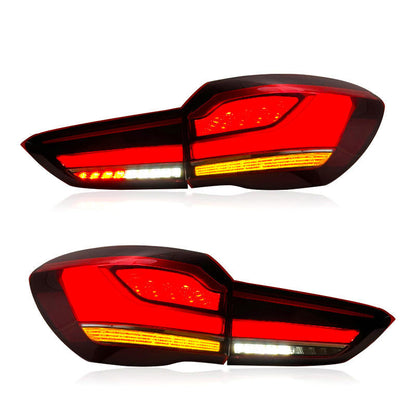 Vekto LED tail lights for BMW X1 F48/F49 2016-2019, showcasing sleek red and clear lens taillights with integrated turn signals.