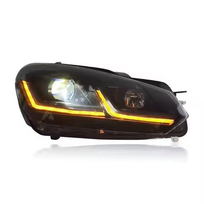 Vekto LED headlights for Volkswagen Golf Mk6 2013-2017, showing the bright, modern headlight design and clear lens.