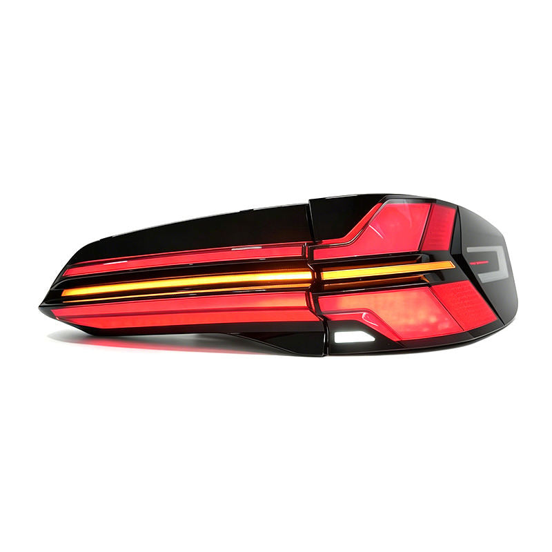 Vekto BMW X5 G05 LCI 2019-2023 sequential LED tail lights rear lamp assembly showing illuminated red and clear lenses.
