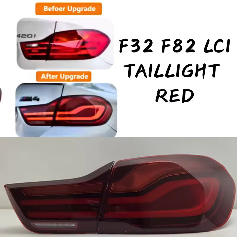 Vekto LED tail lights for BMW 4 Series F32/F82 2012-2018, showing sleek taillight design with red and clear sections.