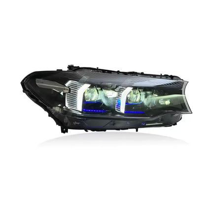 Vekto Laser LED headlights for BMW 5 Series G30/G38 and M5 F90 models, showing sleek headlight design and LED lighting elements.