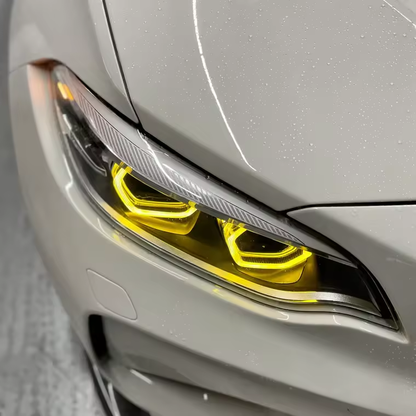 Dual-color LED DRL modules for BMW F22/F23 2 Series headlights by Vekto, showing the daytime running light design.