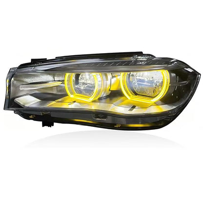 Vekto V2 Dual DRL LED headlights assembly for BMW X5 F15 2014-2018, showing the sleek LED headlight design.