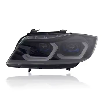 Vekto LED headlights assembly for BMW 3 Series E90 2005-2012, showing the headlight design with LED lighting elements.