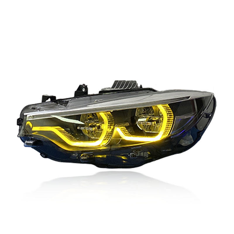 Vekto V2 IKON dual-color LED headlights for BMW F32, F36, F80, F82 2014-2020, showing the headlights with dual-color LEDs.
