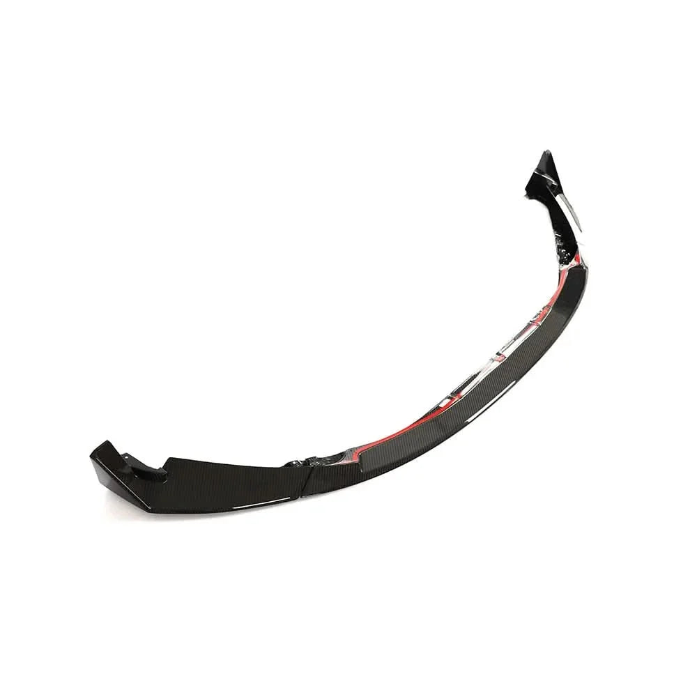 BMW G80 M3 and G82 M4 dry carbon fiber CSL style front splitter, a 3-piece lips and splitter kit by K2 Industries.