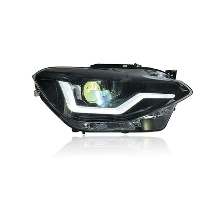 Vekto LED headlights for BMW 1 Series F20 2012-2015, showing the sleek headlight design with bright LED bulbs.