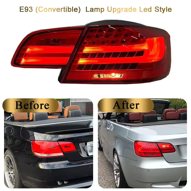 Vekto LED tail lights for BMW E92/E93 3 Series and M3 2006-2013, showing the sleek, bright tail light assembly.