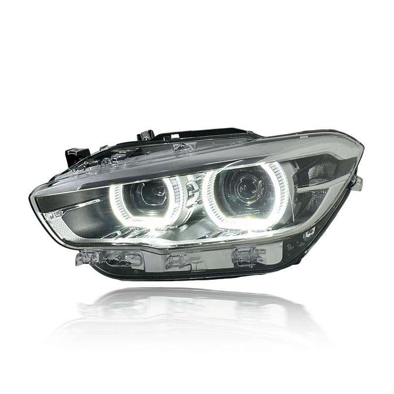 Vekto LED headlights for BMW 1 Series F20 (2015-2018) showing modern headlight assembly with LED bulbs and clear lens.