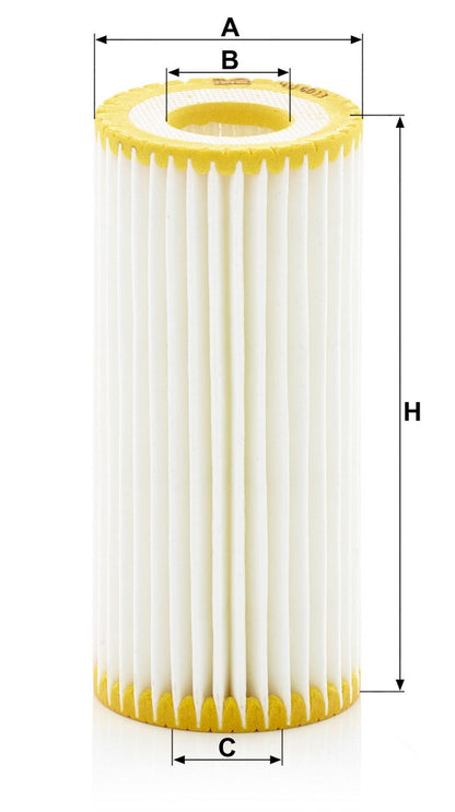 Audi VW 06L115562B MANN engine oil filter HU6013Z, OEM quality for EA888 2.0 I-4 engines, durable automotive replacement part.