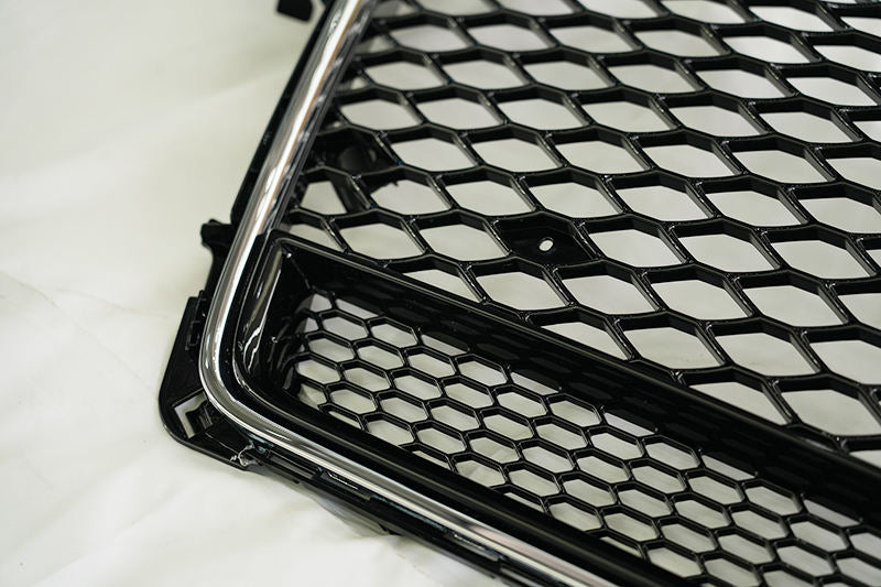 RS4 Style Mesh Grille for Audi A4 S4 B8 2008-2012 Gloss Black Quattro