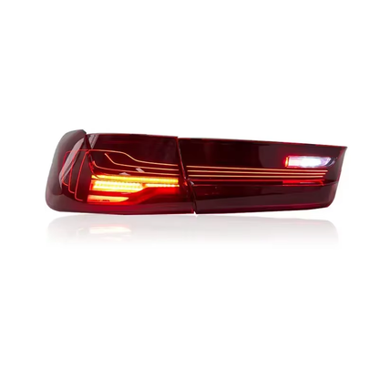 Vekto CSL style LED tail lights for BMW 3 Series G20 and M3 G80, showing sleek design with red and clear lens details
