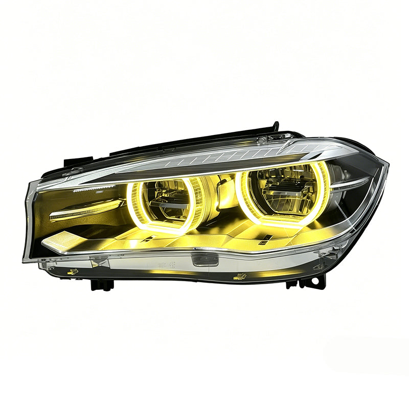 Vekto dual color LED headlight assembly for BMW X5 F15 (2014–2018), showing the headlights with bright LED design and dual color feature.