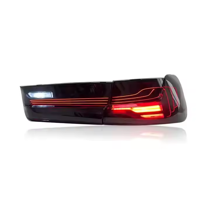 Vekto CSL style LED tail lights for BMW 3 Series G20 and M3 G80, showcasing sleek red and clear taillight design.