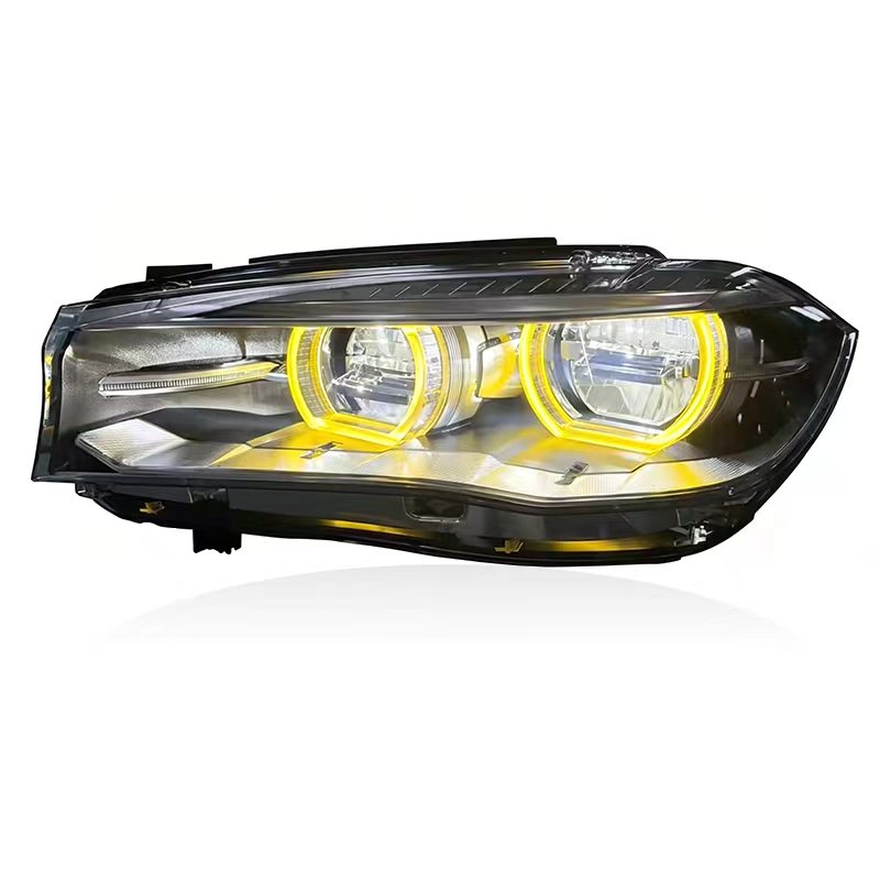 Vekto V2 Dual DRL LED headlights assembly for BMW X5 F15 2014–2018, showing dual LED daytime running lights and headlight design.