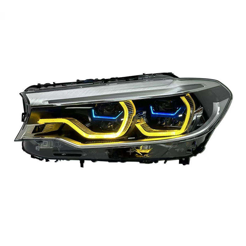Vekto dual-color LED headlights for BMW 5 Series G30/G38 and M5 F90 2018-2020, showing the headlights illuminated in natural light.