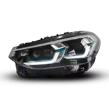 Vekto LED headlights for BMW X3 G01 G08 2018-2021, showing the sleek headlight design with bright LED bulbs installed.