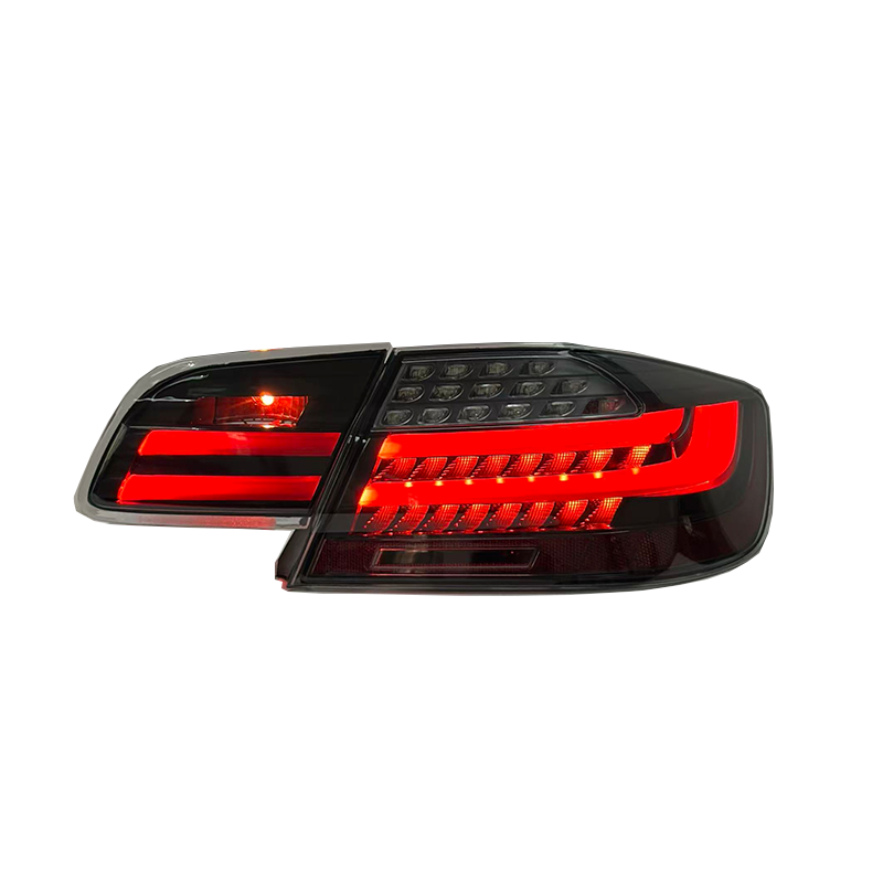 Vekto LED tail lights for BMW E92/E93 3 Series and M3, showing red and clear lens design on vehicle rear