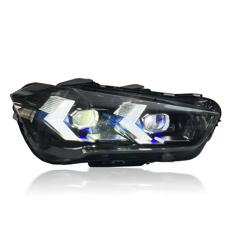Vekto LED projector headlights for BMW X1 F48/F49 2016-2021 showing the sleek headlight design and LED lens details.
