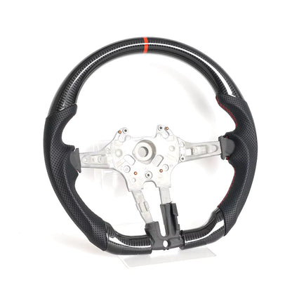 Vekto real carbon fiber BMW F-Series steering wheel with tri-color or red stripe details, designed for 1, 2, 3, 4, X1, X3, X6, and M2 models.