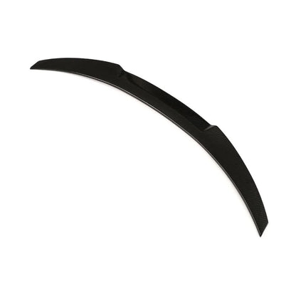 BMW F30 F35 F80 M3 dry carbon fiber rear trunk spoiler by K2 Industries, sleek M-style design for 2012-2019 models.