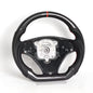 Vekto real carbon fiber steering wheel for BMW E90 E92 E93 M3, 328i, 335i, and 135i models 2009-2013, close-up view