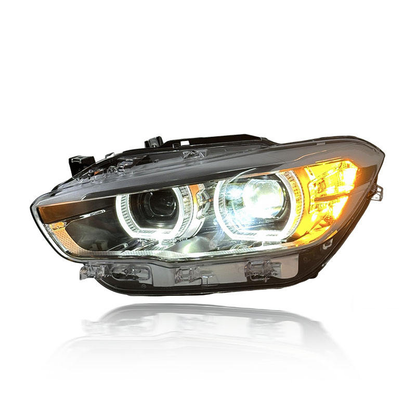 Vekto LED headlights for BMW 1 Series F20 2015-2018, front view showing sleek design and clear illumination.
