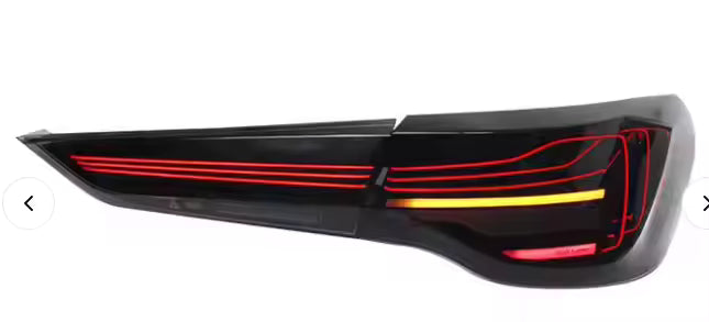 Vekto CSL style LED taillights for BMW 4 Series G22, G23, G26, and G82 M4, showing sleek design and red and clear lenses