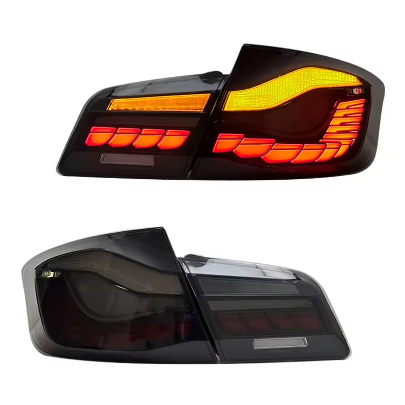 Vekto GTS Dragon Scale LED tail lights for BMW 5 Series F10/F18 2011-2017, featuring distinctive dragon scale design and bright LED illumination.
