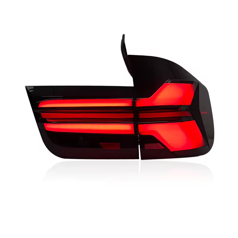 Vekto LED tail lights for BMW X5 E70 2007-2013, showing red and clear lens taillights with LED bulbs installed.