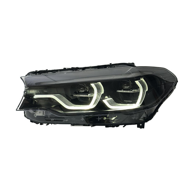Vekto triple-color LED tail lights for BMW G30 G38 5 Series and M5 2018-2020, showing vibrant red, amber, and clear LED design.
