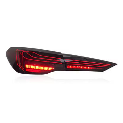Vekto CSL style LED tail lights for BMW 4 Series G22 and M4 G82, 2018-2022, showing sleek red and clear taillight design