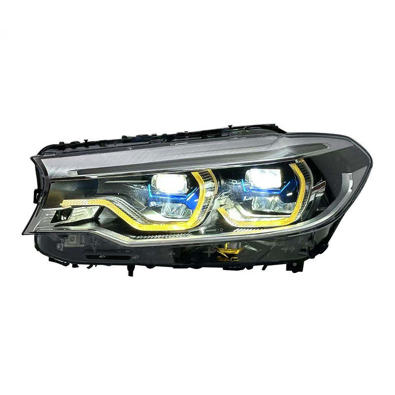 Vekto dual-color LED headlights for BMW 5 Series G30/G38 and M5 F90, showing sleek design and bright illumination.