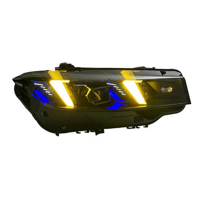 Vekto Snake Eye dual-color LED headlights for BMW 3 Series G20/G28 2023-2024, featuring modern headlight design with dual-color LEDs.