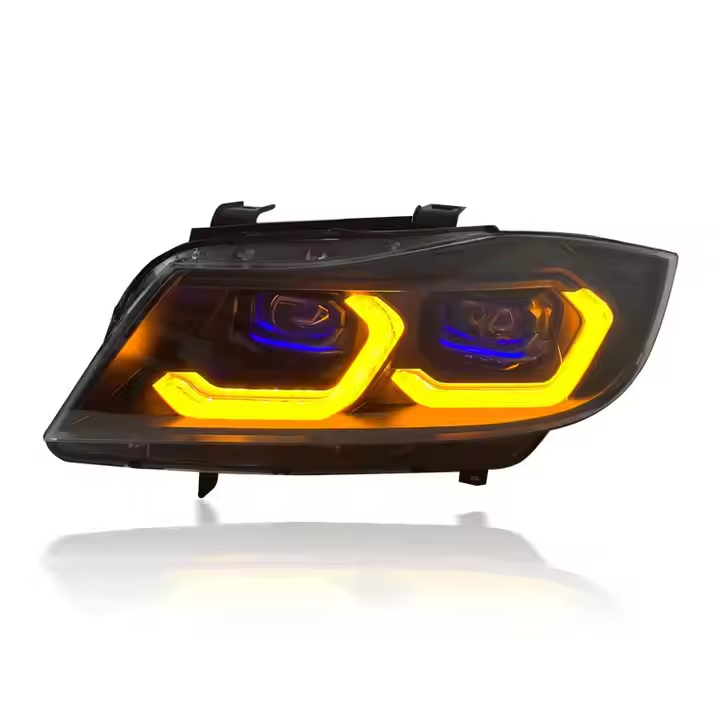 Vekto LED headlights assembly for BMW 3 Series E90 2005-2012, front view showing headlights with modern LED design