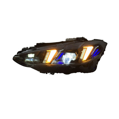Vekto dual color LED headlights assembly for BMW G22 G23 G80 G82 models, showing the modern headlight design with LED lighting elements.