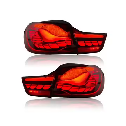 Vekto GTS Style OLED LED tail lights for BMW 4 Series F32/F33/F36 and F82/F83 M4, sleek red and clear taillight design