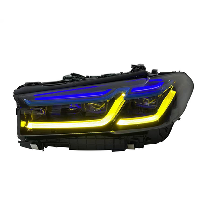 Vekto dual color LED headlights assembly for BMW 5 Series G30 G38 2018-2020, showing the headlight design and LED features