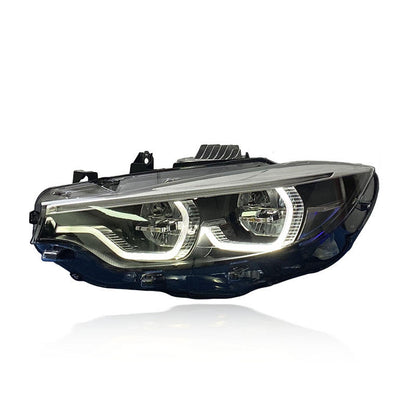 Vekto V2 IKON dual-color LED headlights for BMW F32 F36 F80 F82 2014-2020, showing front view with dual-color lighting