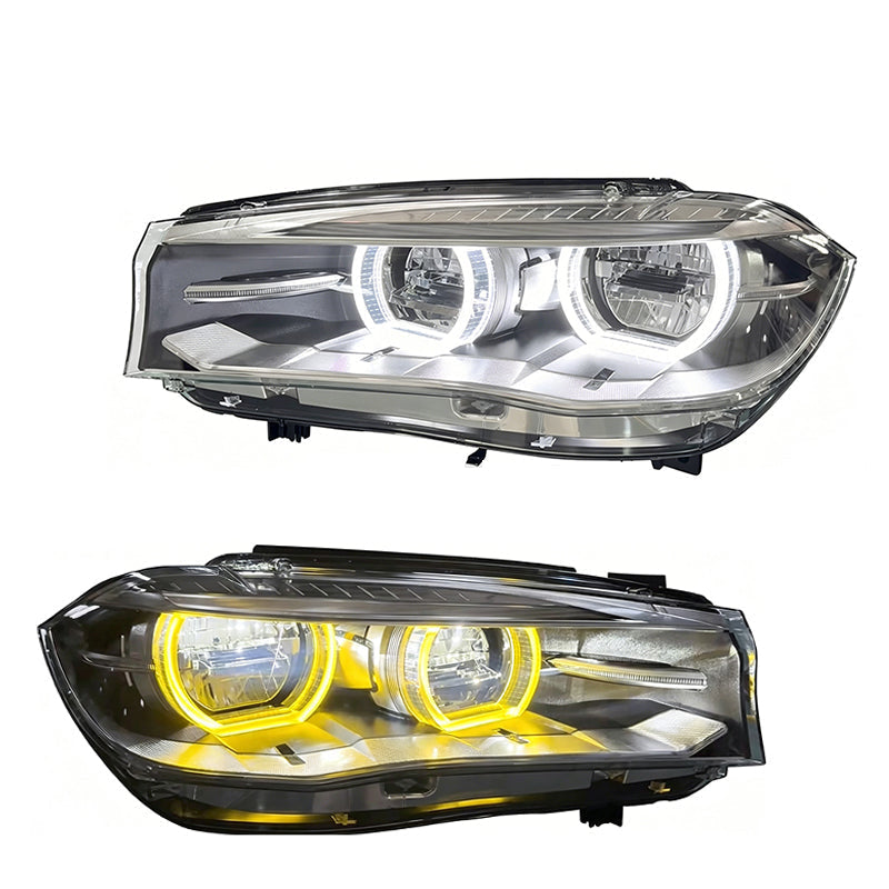 Vekto dual color LED headlights assembly for BMW X5 F15 (2014–2018) showing the modern headlight design with dual color LEDs.