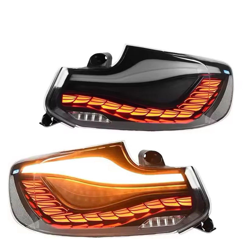 Vekto GTS Dragon Scale LED taillights for BMW 2 Series F22/F23 2014-2021, featuring distinctive dragon scale design.