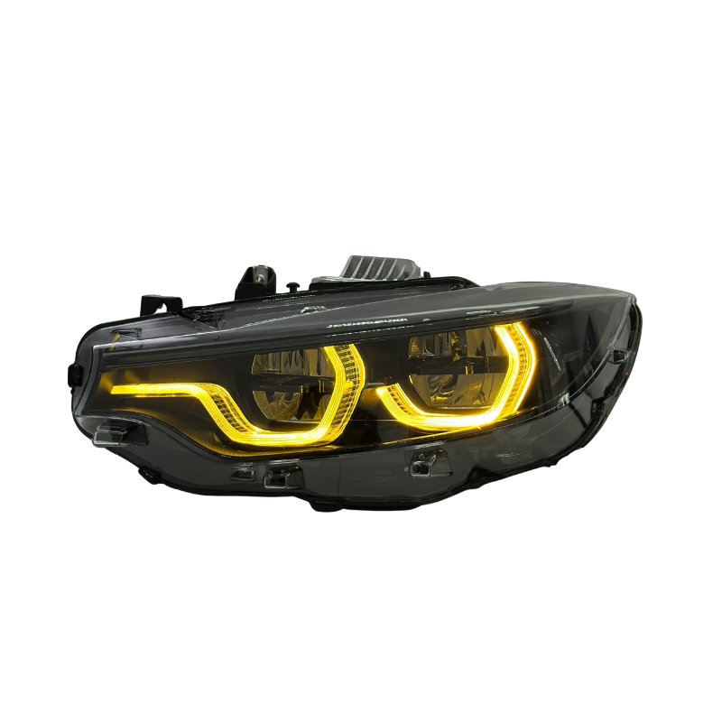 Vekto V3 Shadow Line IKON LED headlights for BMW 4 Series F32/F33/F36 and M4 F82 M3 F80 models, showcasing sleek headlight design