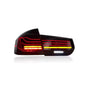 Vekto CSL style LED tail lights for BMW 3 Series F30/F35 and F80 M3, showing sleek red and clear automotive taillights.