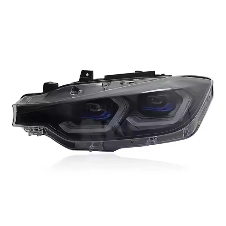 Vekto LED headlights assembly for BMW 3 Series F30 F31 F35 2012-2019 showing front view with bright LED lights