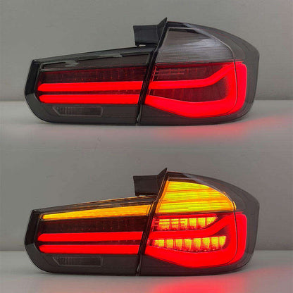 BMW F31 LCI style LED tail lights by Vekto, showcasing sleek taillight design with illuminated LED strips for 2013-2018 models.